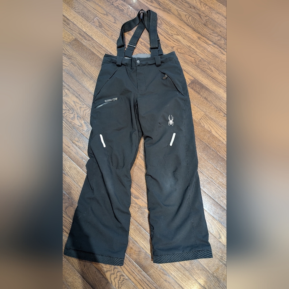 Spyder Black Ski Pants with Suspenders Youth Size 14